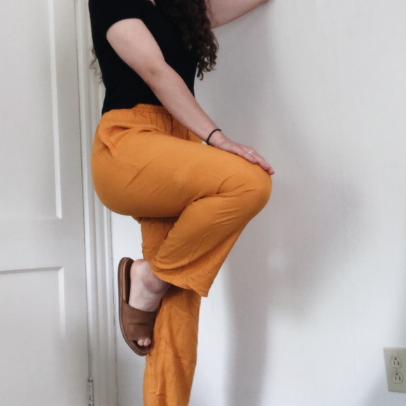 Mustard Yellow Loose Pants Soft - Picture 3 of 3